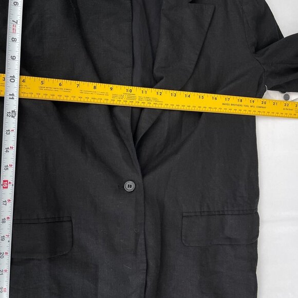 Treasure & Bond Single Breasted Blazer Jacket Black Linen Blend Oversized Size S - Picture 11 of 16